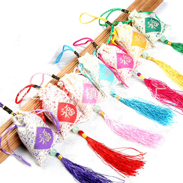 Spot Goods Dragon Boat Festival Safe Sachet Lucky Bag Pull-out Portable Small Perfume Bag Pendant Tassel Silk Pouch Perfume Bag Bag