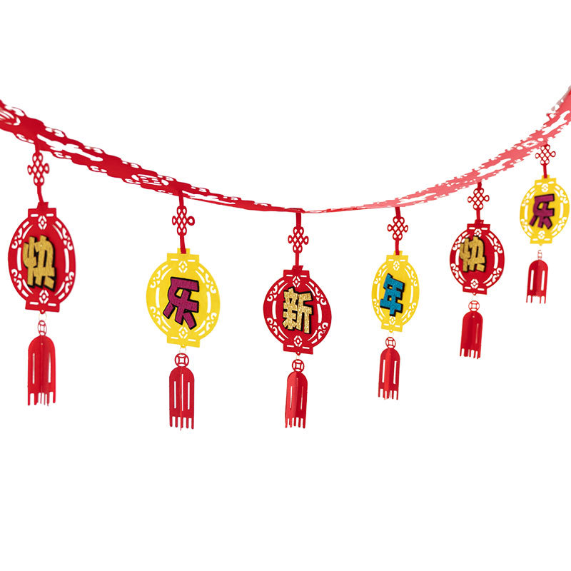 festival pendant New Year Hanging Flag Store Layout Shopping Mall Festival Dress up New Year Latte Art Pendant