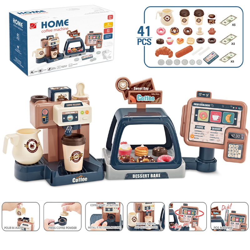 Cross-Border Children's Simulation Water Coffee Machine Candy Donut Shopping Card Cashier Supermarket Play House Toys Cross-Border Children's Simulation Water Coffee Machine Candy Donut Shopping Card Cashier Supermarket Play House Toys