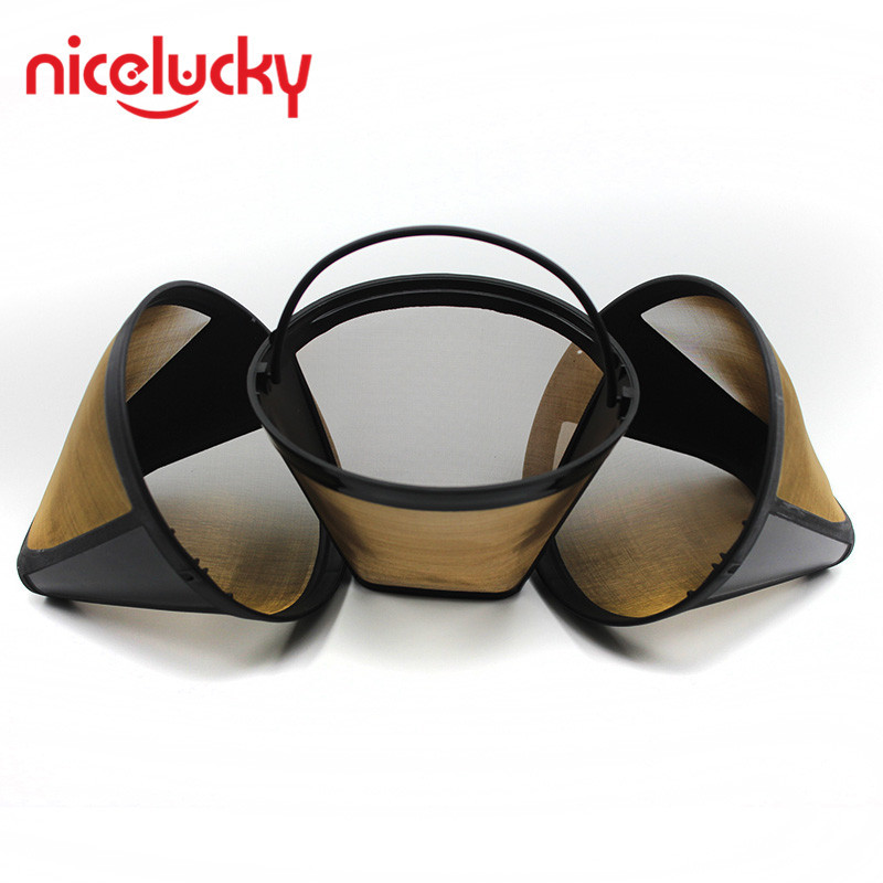 304 Gold Stainless Steel Screen Coffee Machine Universal Filter High Temperature Resistant Stainless Steel Coffee Filter