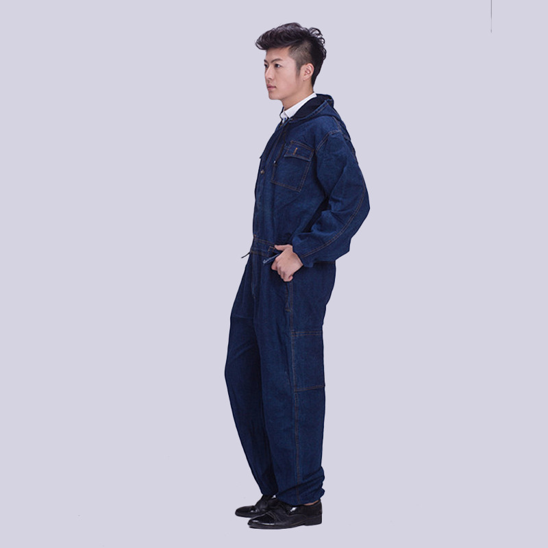 Denim jumpsuit electric welding suit sandblasting suit the spray paint dust - proof tooling labor insurance suit male machine repair hoodie Denim jumpsuit electric welding suit sandblasting suit the spray paint dust - proof tooling labor insurance suit male machine repair hoodie