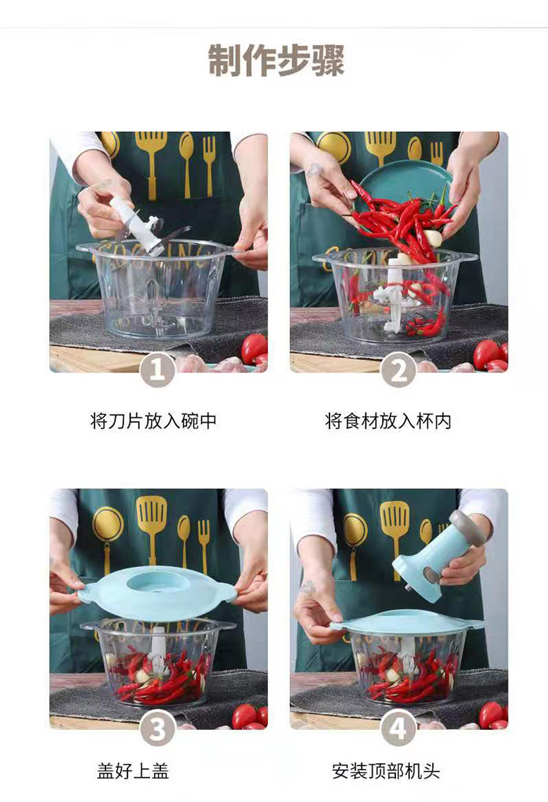Chopper Manual Press Plastic Cup Meat Grinder Drain Shred Mashed Garlic Crushed Chili Minced Food Machine Complementary Food Mixer Chopper Manual Press Plastic Cup Meat Grinder Drain Shred Mashed Garlic Crushed Chili Minced Food Machine Complementary Food Mixer