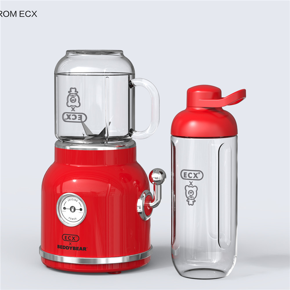 Authentic BEDDYBEAR ECX Juicer Retro Automatic Household Portable Juice Food Mixer Fruit Bumper Machine