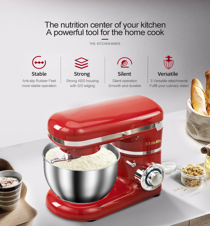 Foreign Trade Export Cross-Border Hot Sale 4L Stainless Steel Bowl 1200W Household Stand Mixer Noodle Machine 4L Egg Foreign Trade Export Cross-Border Hot Sale 4L Stainless Steel Bowl 1200W Household Stand Mixer Noodle Machine 4L Egg