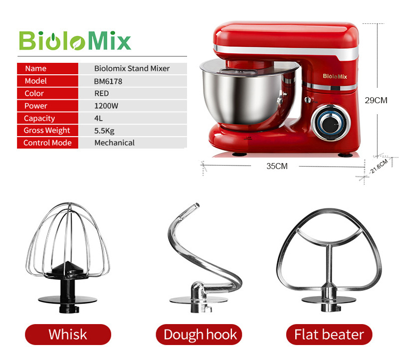 Foreign Trade Export Cross-Border Hot Sale 4L Stainless Steel Bowl 1200W Household Stand Mixer Noodle Machine 4L Egg Foreign Trade Export Cross-Border Hot Sale 4L Stainless Steel Bowl 1200W Household Stand Mixer Noodle Machine 4L Egg