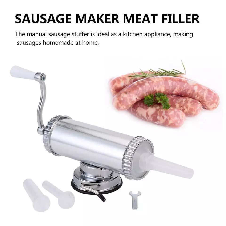 Cross-Type Sausage Filler 2-Pound Aluminum Alloy Suction Cup Household Sausage Filling Machine Manual Sausage Sausage Machine Cross-Type Sausage Filler 2-Pound Aluminum Alloy Suction Cup Household Sausage Filling Machine Manual Sausage Sausage Machine