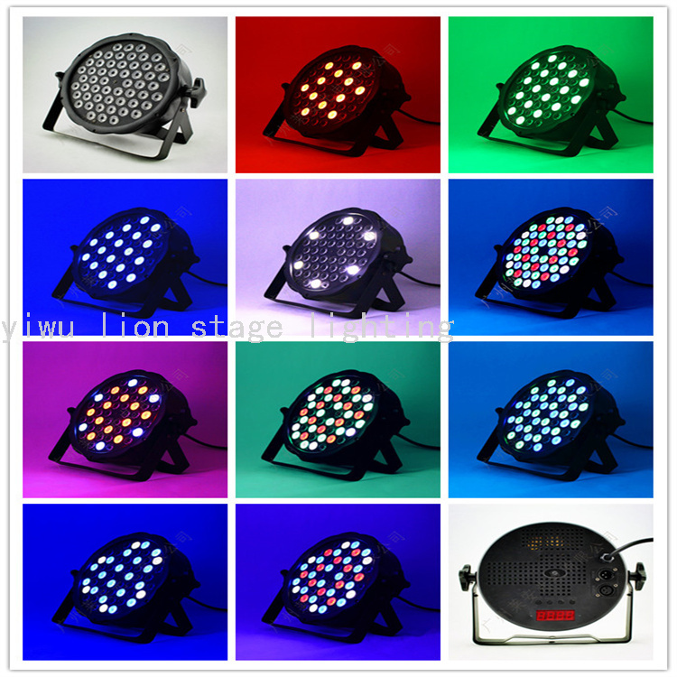 Factory Direct Sales 54 LED Full Color Four-in-One Black Plastic Flat Par Light Bar Wedding Stage Dyeing Photoflood Reflector for Back-Ground Lighting with Stand