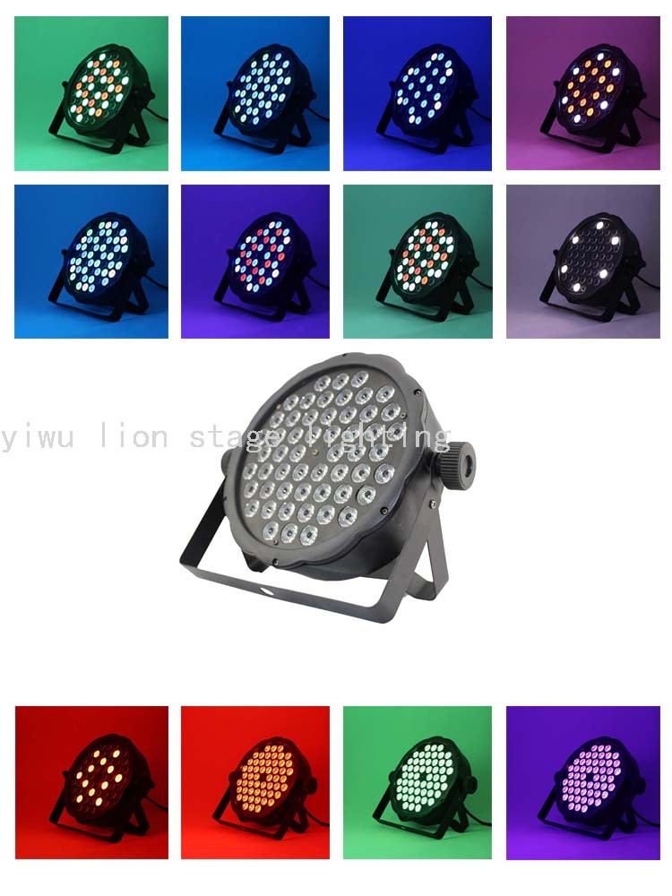 Factory Direct Sales 54 LED Full Color Four-in-One Black Plastic Flat Par Light Bar Wedding Stage Dyeing Photoflood Reflector for Back-Ground Lighting with Stand
