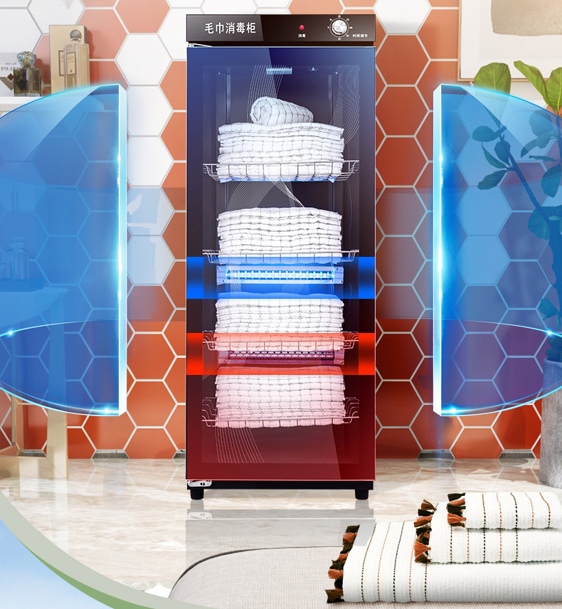 Towel Disinfection Cabinet UV Ozone Medium Temperature Drying Beauty Salon Barber Shop Single Door Vertical Commercial Disinfection Cabinet