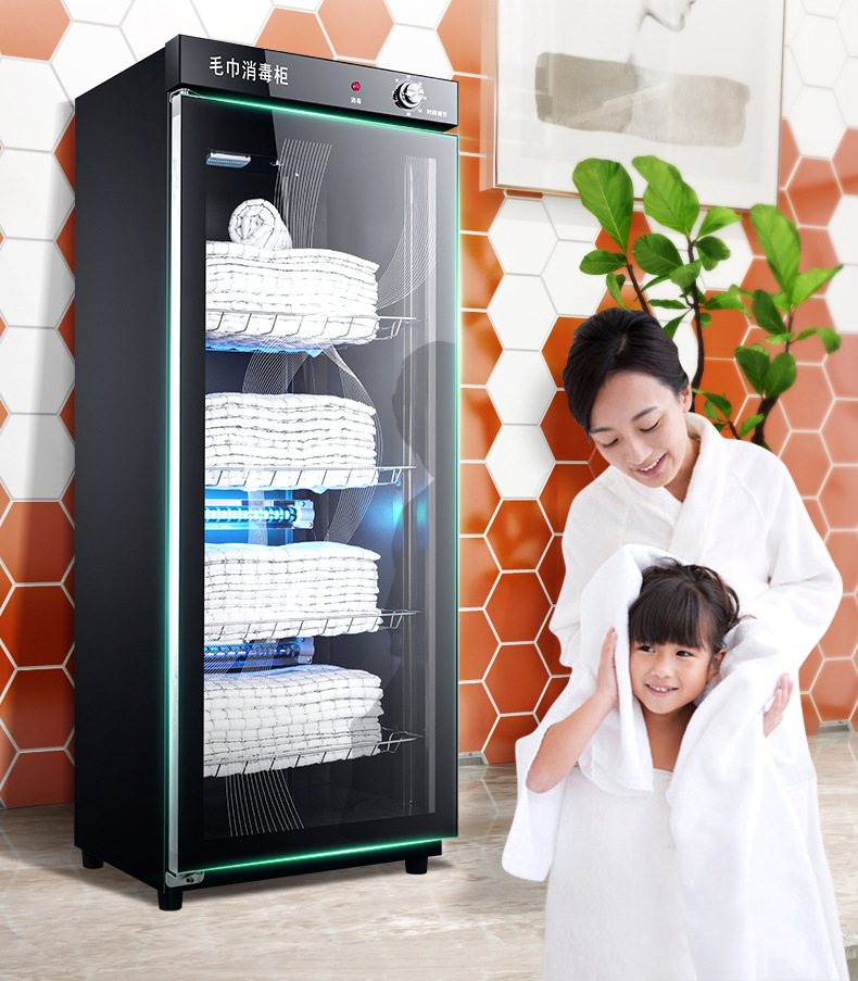 Towel Disinfection Cabinet UV Ozone Medium Temperature Drying Beauty Salon Barber Shop Single Door Vertical Commercial Disinfection Cabinet
