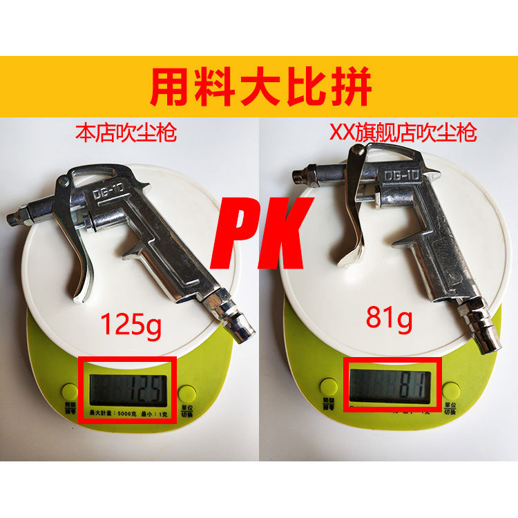 Metal Aluminum Alloy Iron Dust Blowing Gun High Pressure Blower Blow Gun Jet Grab Air Pump Dust Removal Pneumatic Tool DG10