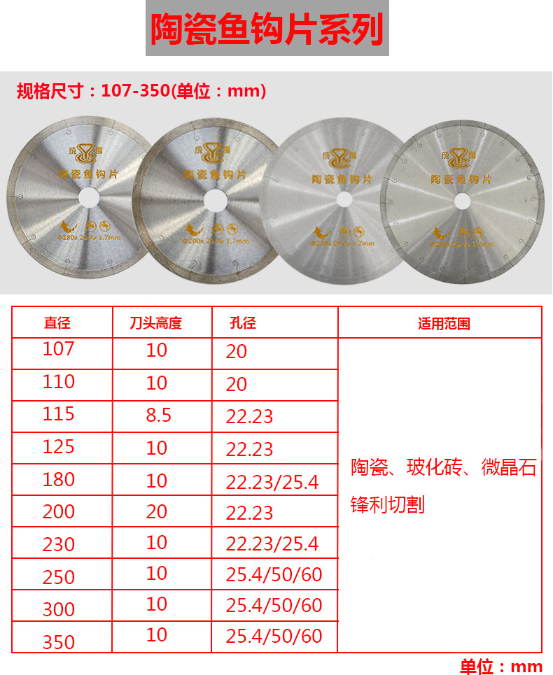 Chengyu Diamond Saw Blade Angle Grinder Blade Marble Sheet Microlite Vitrified Tile Ceramic Tile Cutting Piece Wholesale Chengyu Diamond Saw Blade Angle Grinder Blade Marble Sheet Microlite Vitrified Tile Ceramic Tile Cutting Piece Wholesale
