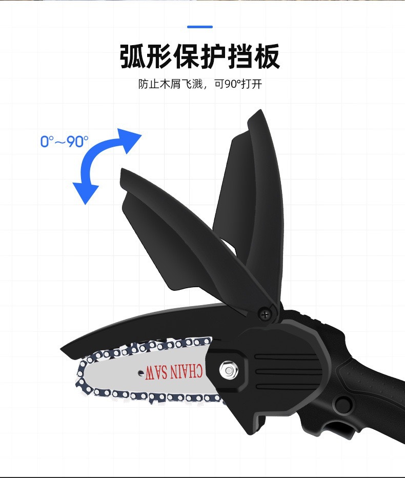 4-Inch 6-Inch Portable Mini Electric Chain Saw Chainsaw Wood Cutting Saw Electric Saw Rechargeable Small Handheld Electric Pruning Saw