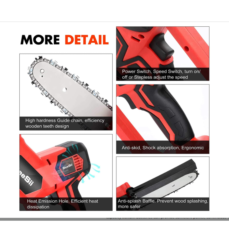 Hardware Tools 8-12 "Lithium Battery Charging Single-Handled Saw Tree Cutting Pruning Saw Carpenter's Wood SA Wireless Electric Chain Saw