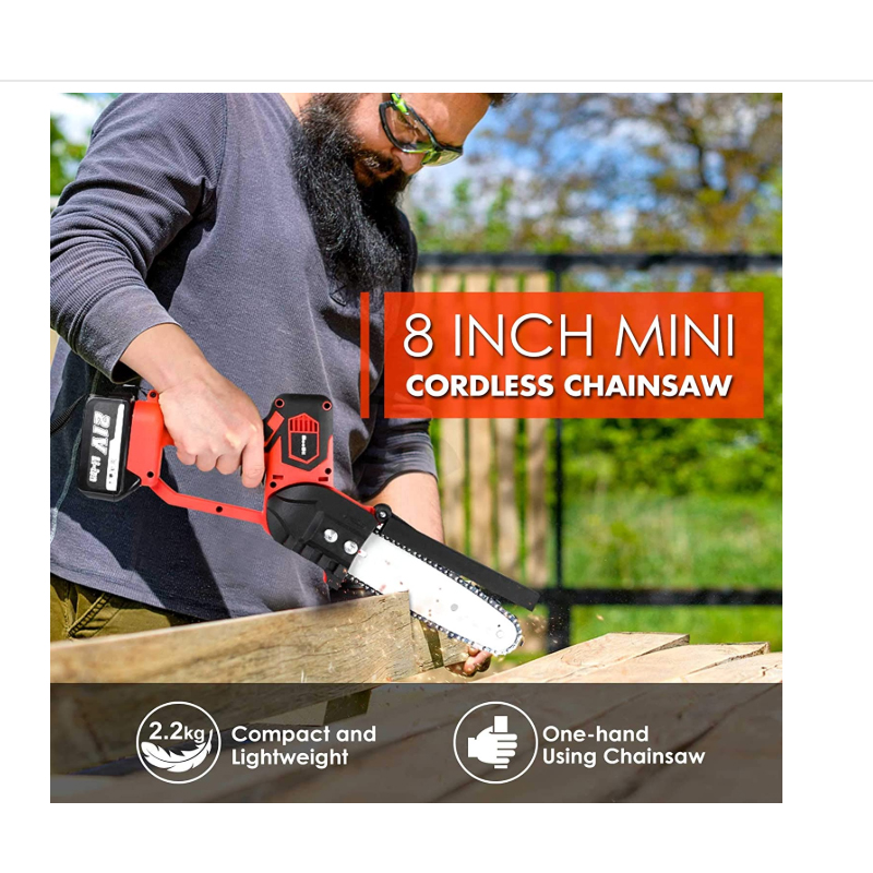 Hardware Tools 8-12 "Lithium Battery Charging Single-Handled Saw Tree Cutting Pruning Saw Carpenter's Wood SA Wireless Electric Chain Saw