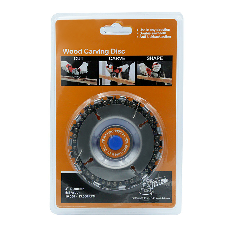  4-Inch 22-Tooth Angle Grinder Chain Plate Woodworking Chain Saw Cutting Blade Fluting Saw Blade