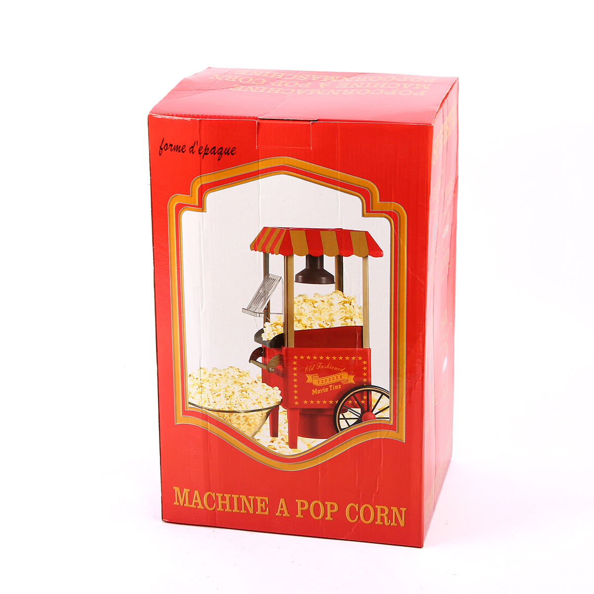 Household Trolley Popcorn Machine Creative Gifts Family Popcorn Machine Factory Foreign Trade European and American Standard Factory Wholesale