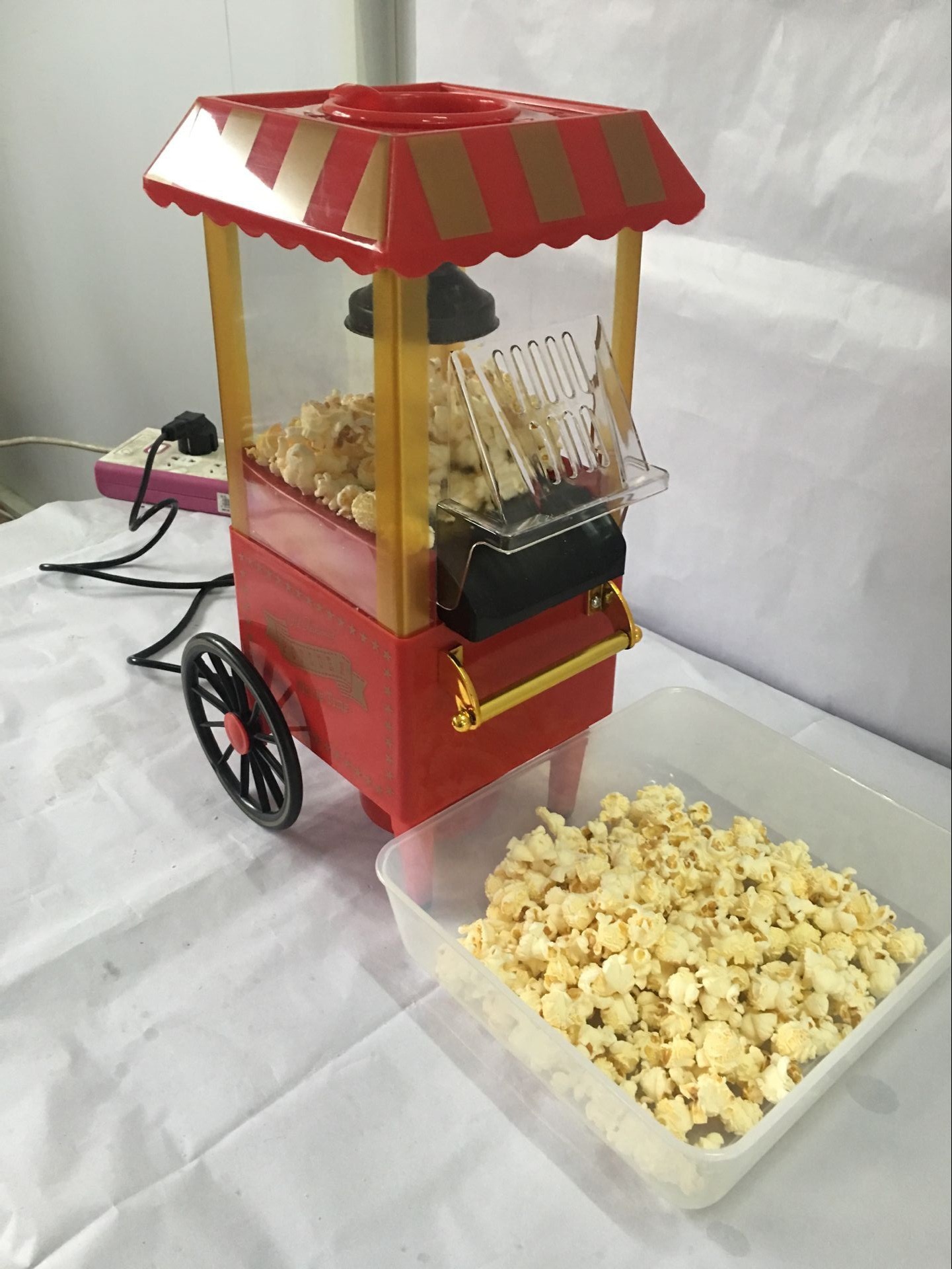 Household Trolley Popcorn Machine Creative Gifts Family Popcorn Machine Factory Foreign Trade European and American Standard Factory Wholesale