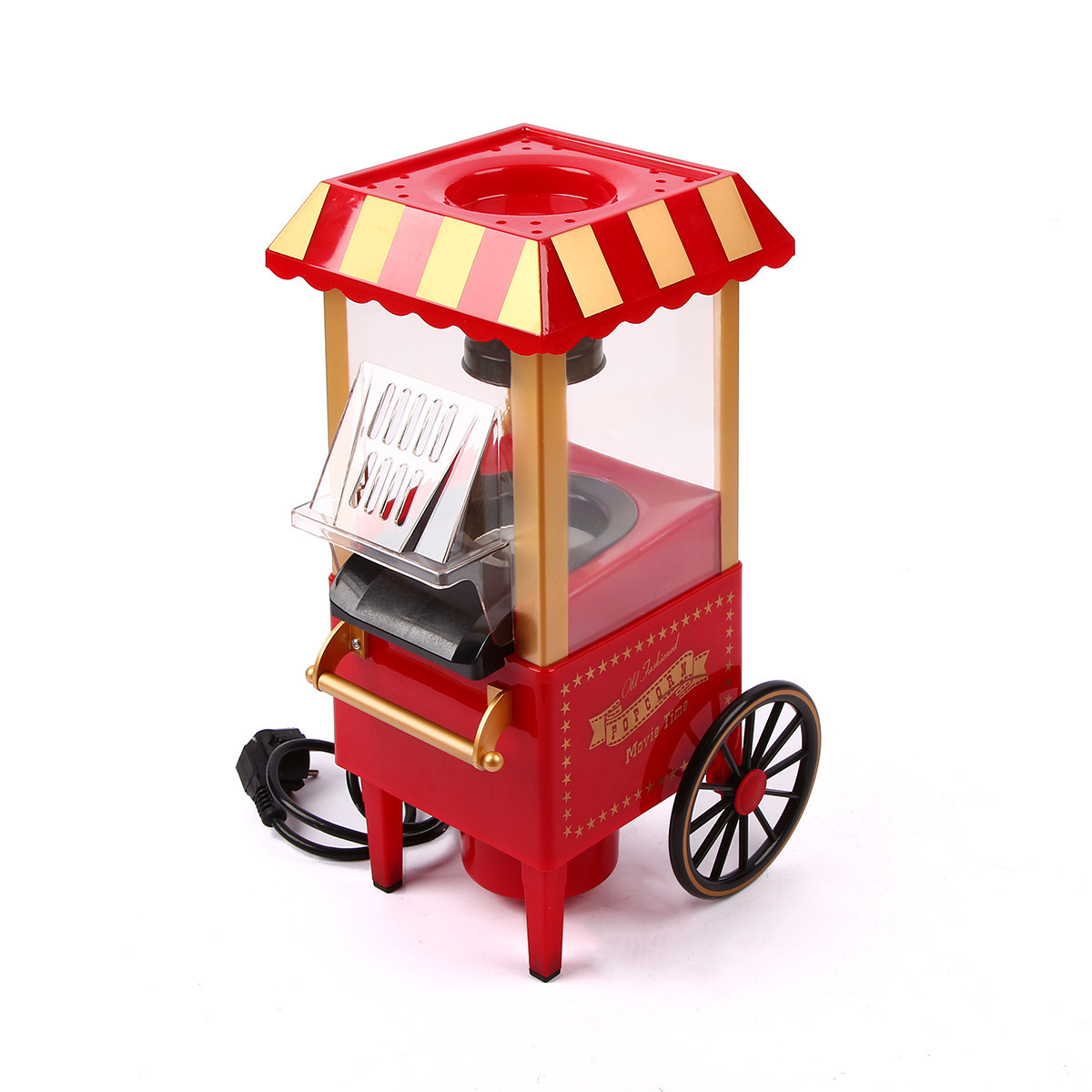 Household Trolley Popcorn Machine Creative Gifts Family Popcorn Machine Factory Foreign Trade European and American Standard Factory Wholesale