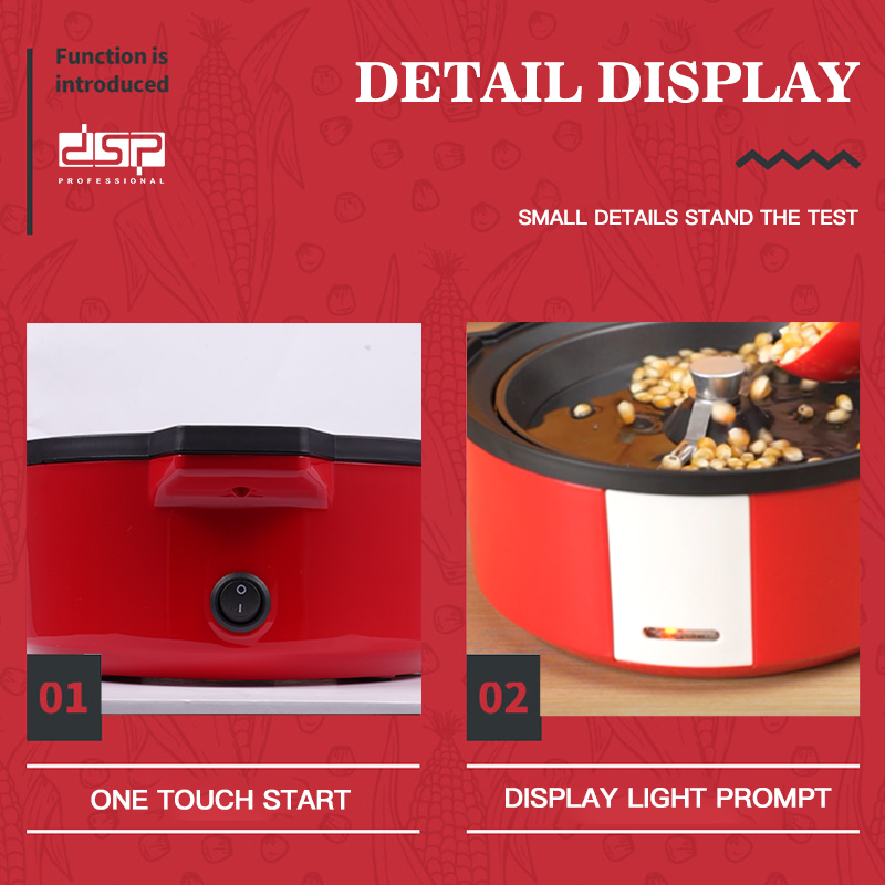 DSP DSP Popcorn Machine Small Household Popcorn Machine Fast Explosion Rice Easy Cleaning DIY Automatic Popcorn Machine Device