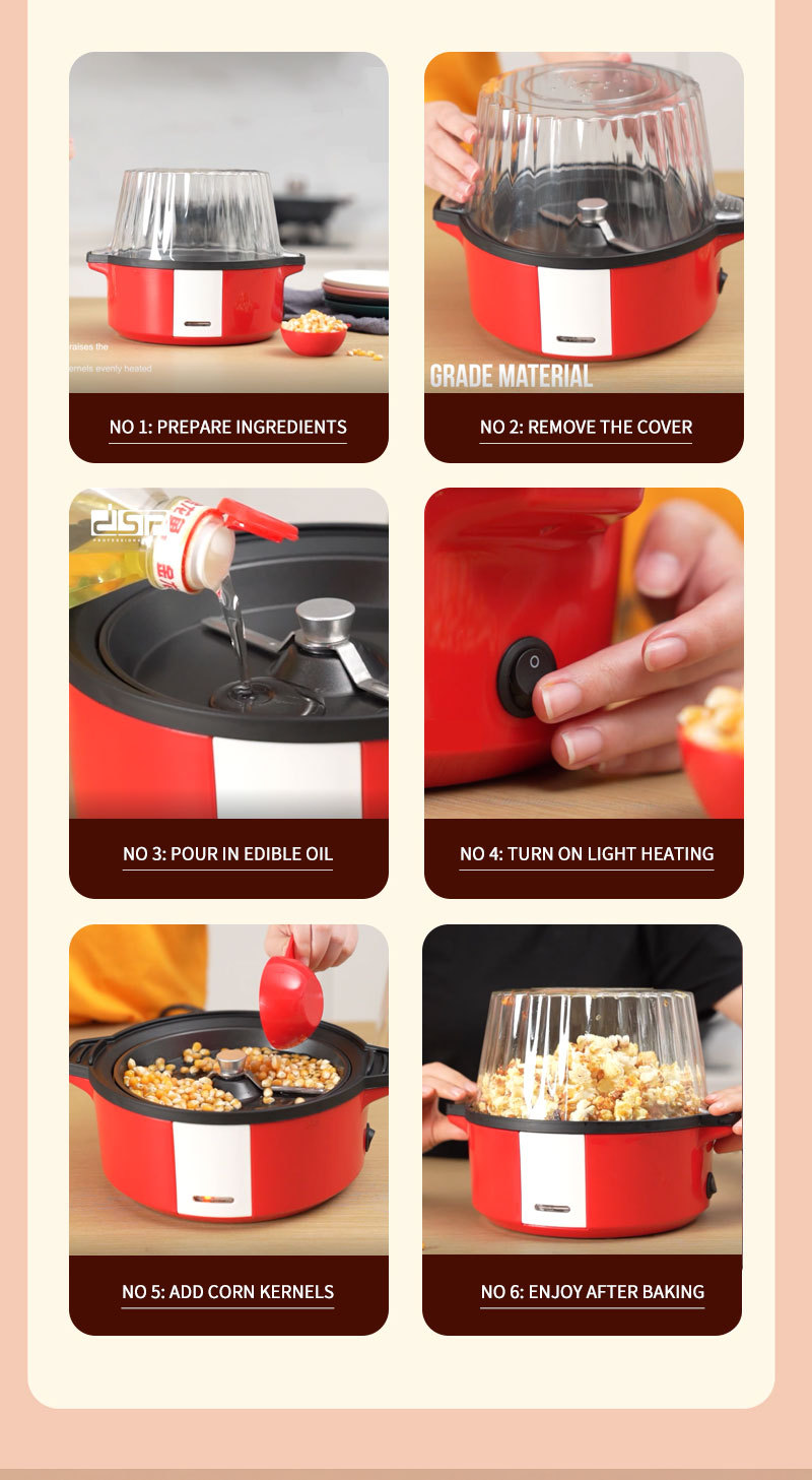 DSP DSP Popcorn Machine Small Household Popcorn Machine Fast Explosion Rice Easy Cleaning DIY Automatic Popcorn Machine Device DSP DSP Popcorn Machine Small Household Popcorn Machine Fast Explosion Rice Easy Cleaning DIY Automatic Popcorn Machine Device