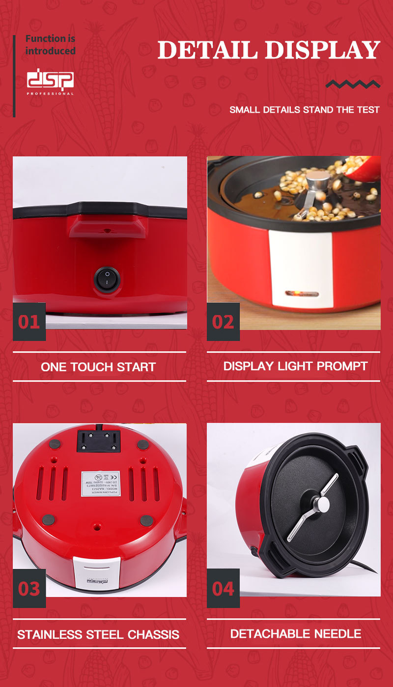DSP DSP Popcorn Machine Small Household Popcorn Machine Fast Explosion Rice Easy Cleaning DIY Automatic Popcorn Machine Device DSP DSP Popcorn Machine Small Household Popcorn Machine Fast Explosion Rice Easy Cleaning DIY Automatic Popcorn Machine Device