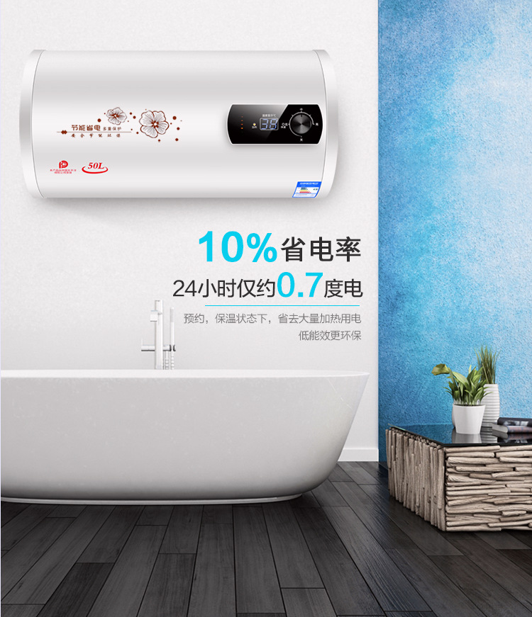Wholesale Household Energy-Saving Quick-Heating Electric Water Heater Water Storage Demand Water Heaters round Barrel Flat Barrel Frequency Conversion Bath Machine