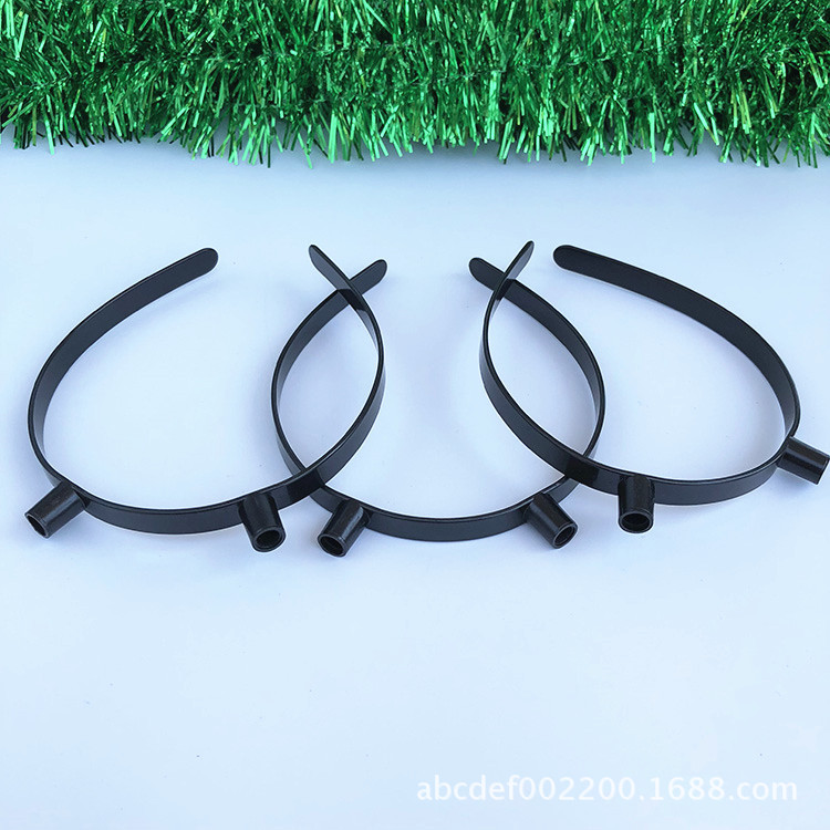 Factory Direct Sales 10mm Flat Toothed Black Plastic Environmental Protection Rounded Corner Head Buckle DIY Hairband Semi-Finished Products Wholesale