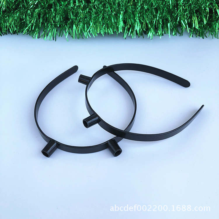 Factory Direct Sales 10mm Flat Toothed Black Plastic Environmental Protection Rounded Corner Head Buckle DIY Hairband Semi-Finished Products Wholesale