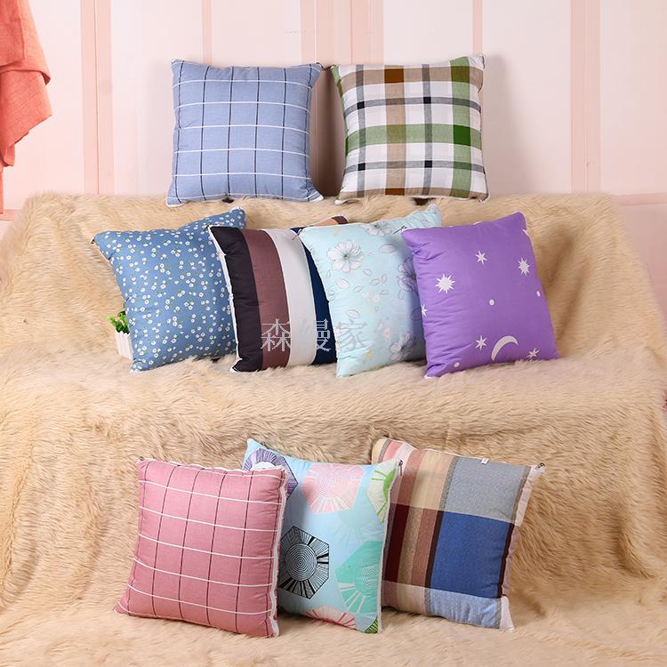 Chemical Fiber Throw Pillows Quilt Plaid & Printed Lumbar Support Pillow Mat Car Air Conditioner Quilt Factory Direct Sales Chemical Fiber Throw Pillows Quilt Plaid & Printed Lumbar Support Pillow Mat Car Air Conditioner Quilt Factory Direct Sales