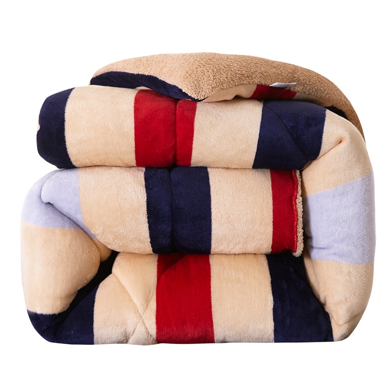 Autumn and Winter Dual-Use Lambswool Flannel Winter Quilt Thick Warm Double-Sided Fleece Duvet Insert Quilt Student Single Bed Duvet Insert
