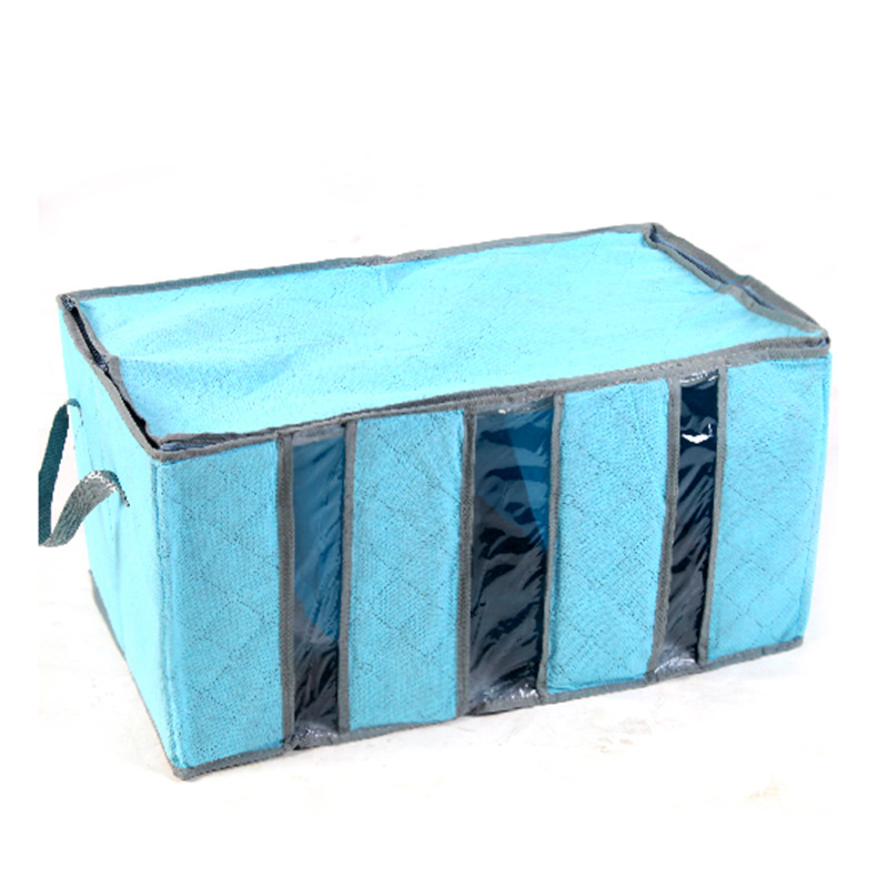 Wholesale Bamboo Charcoal Visual Clothes Organizer Bag 65L Deodorant Window Storage Box Quilt Organizer Storage Bags Wholesale