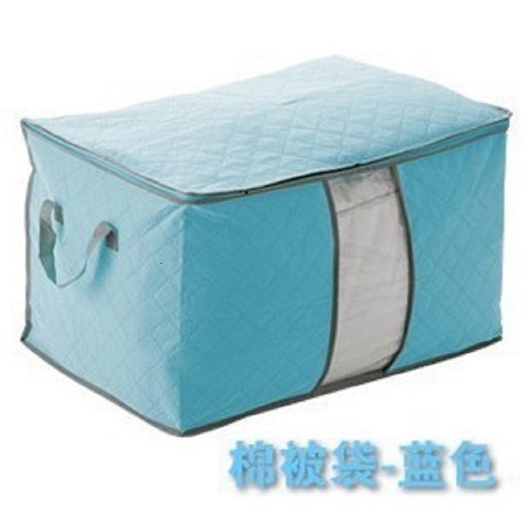 Large Colorful Bamboo Charcoal Visual Window Non-Woven Tote Bag Household Storage Bag Quilt Organizer Bag Travel Luggage Bag