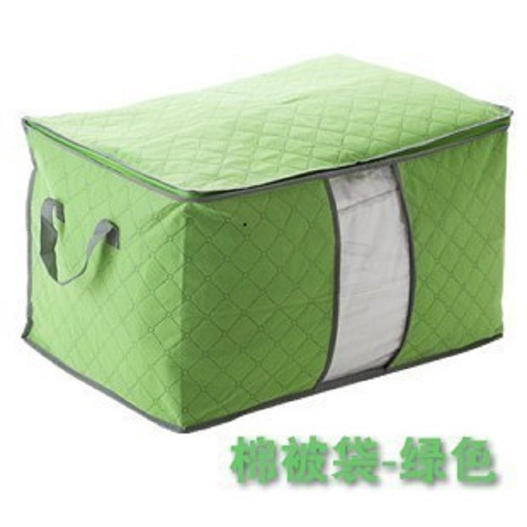 Large Colorful Bamboo Charcoal Visual Window Non-Woven Tote Bag Household Storage Bag Quilt Organizer Bag Travel Luggage Bag