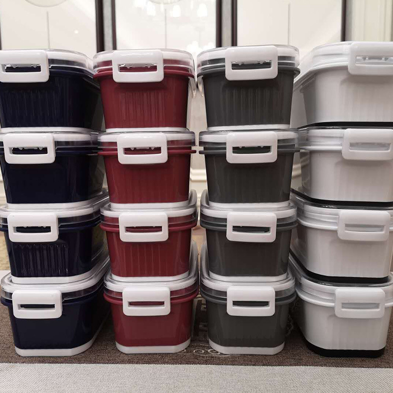 Currently Available Wholesale Lunch Box Microwave Dedicated Fresh-Keeping Box Lunch Box Set Lunch Box with Lid Rectangular and round Fresh Bowl