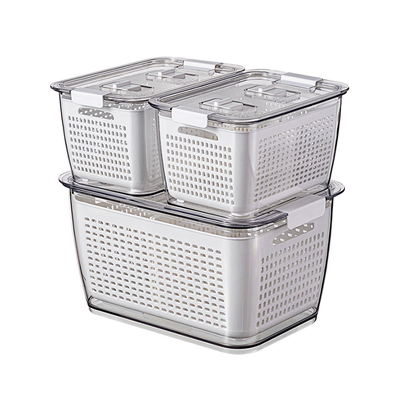 Large Capacity Refrigerator Dedicated Fresh-Keeping Box Food Vegetable Fruit Storage Storage Box Food Frozen Sealed Plastic Box