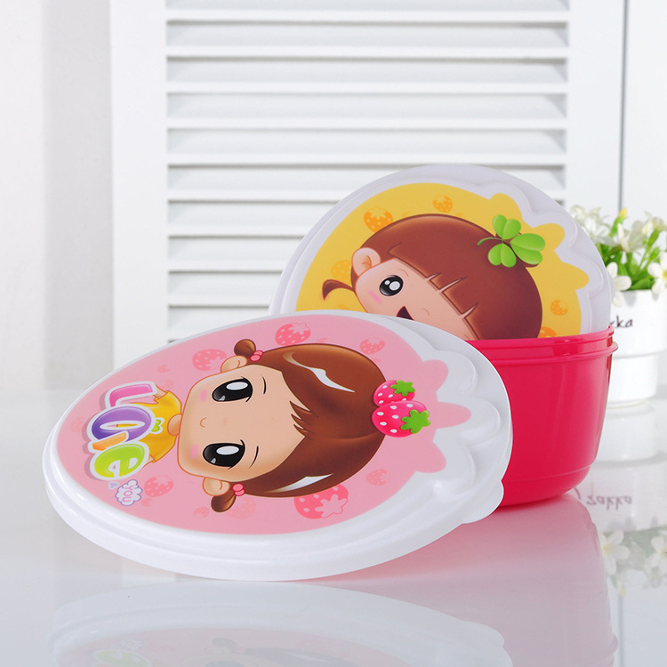 Manufacturers direct creative cartoon fresh-keeping box four sets of plastic fresh-keeping box accessories accessories storage box
