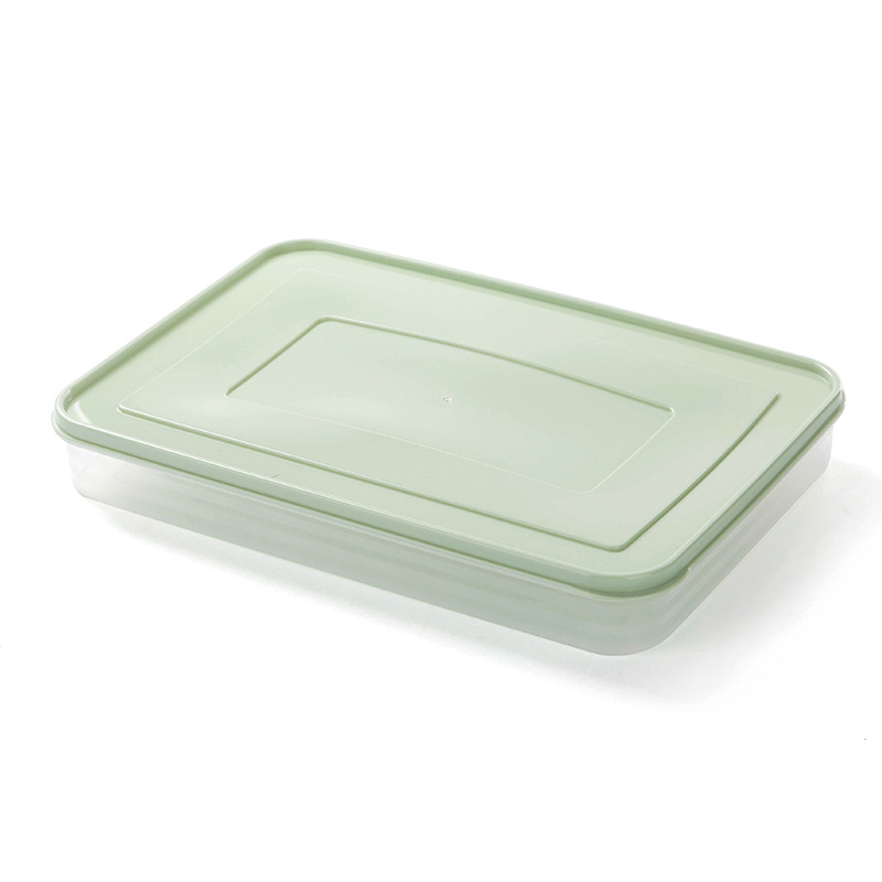 2641 Single Layer Quick-Frozen Dumplings Box 21 Grid Kitchen Refrigerator Food Compartment Fresh-Keeping Box with Lid Overlay Wonton Box