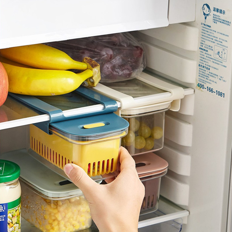 Salad Onion Fresh-Keeping Box Kitchen Refrigerator Special Fruit and Vegetable Box Draining Onion, Ginger and Garlic Storage Box Onion Box