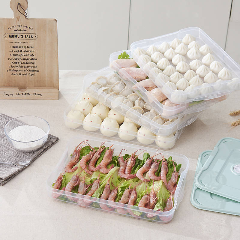 Frozen dumpling box Sealed PP fresh-keeping box set plastic square fresh-keeping box