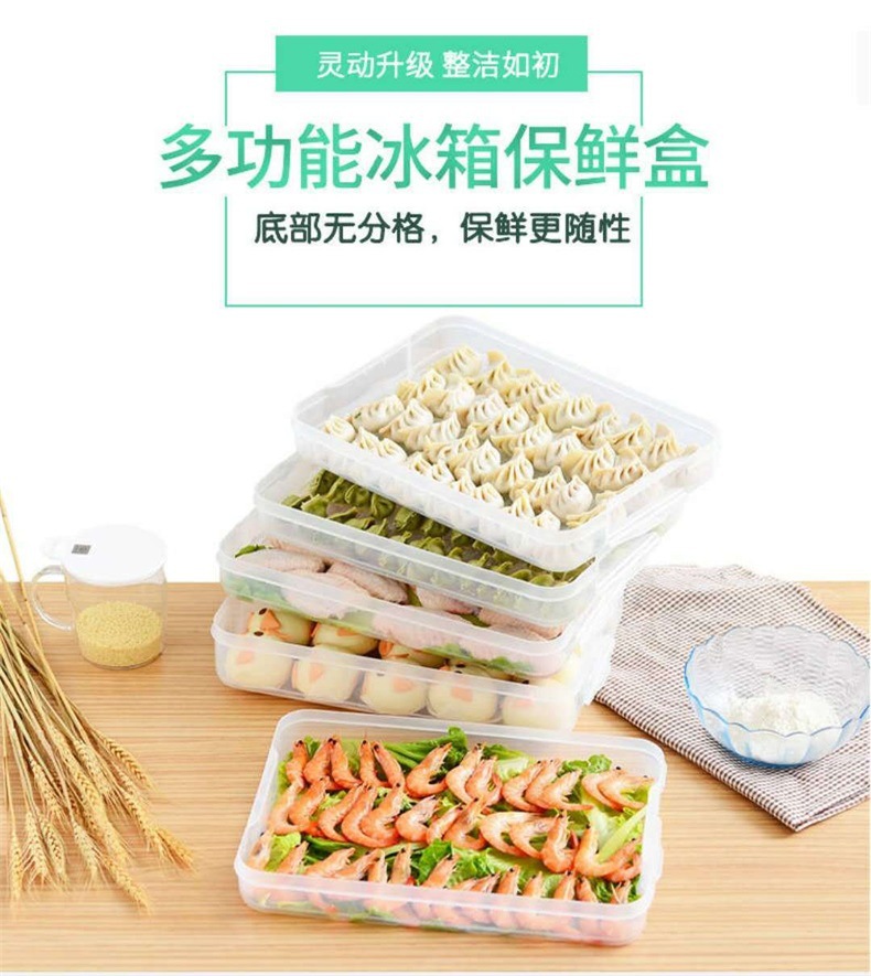 Frozen dumpling box Sealed PP fresh-keeping box set plastic square fresh-keeping box Frozen dumpling box Sealed PP fresh-keeping box set plastic square fresh-keeping box