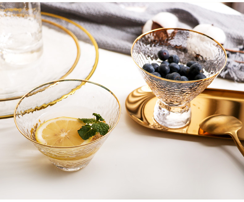 New Japanese-Style Gold Foil-Side Hammer Glass Cup Household Juice Cup Creative Hammer Cup New Japanese-Style Gold Foil-Side Hammer Glass Cup Household Juice Cup Creative Hammer Cup