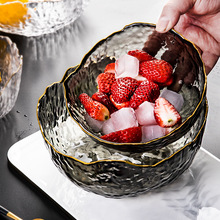  European-Style Vintage Embossed Phnom Penh Taiyanghua Glass Cup Heat-Resistant Breakfast Cup Fruit Decorative Wine Glas