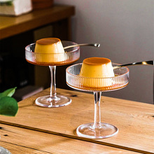  European-Style Vintage Embossed Phnom Penh Taiyanghua Glass Cup Heat-Resistant Breakfast Cup Fruit Decorative Wine Glas