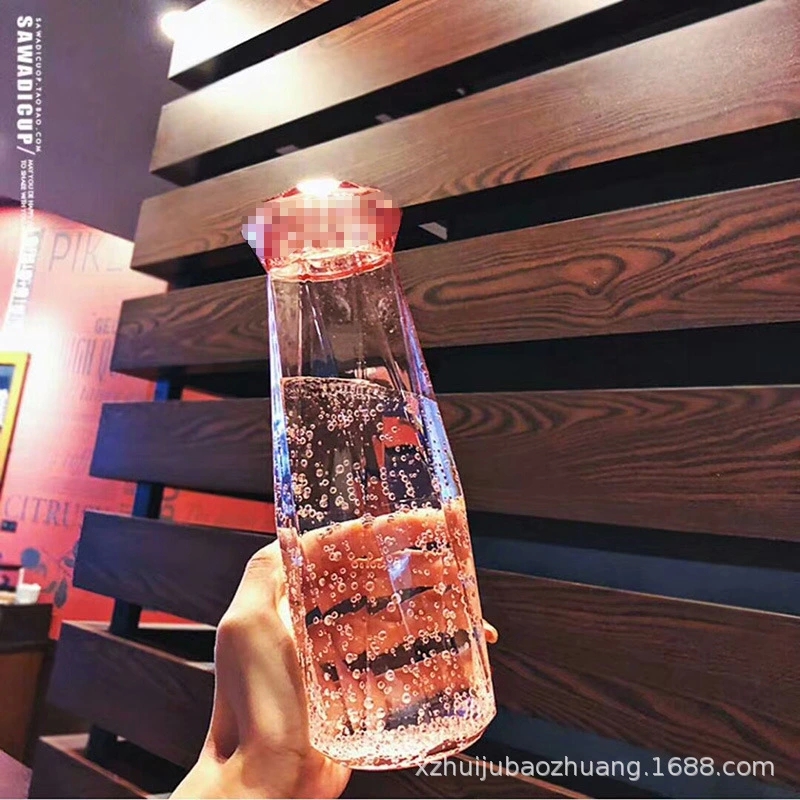 Korean Version of Instagram Lovers Cup Diamond Cup to push the small gift Cup Customized Logo Glass Cup Printing Creative Water Cup