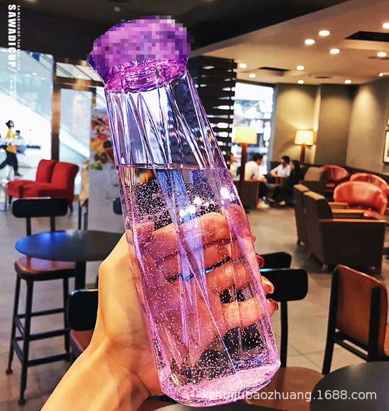 Korean Version of Instagram Lovers Cup Diamond Cup to push the small gift Cup Customized Logo Glass Cup Printing Creative Water Cup
