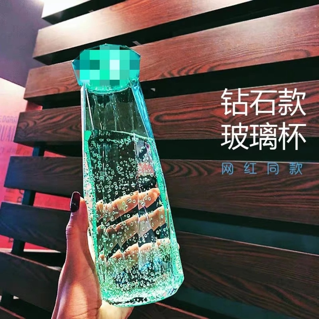 Korean Version of Instagram Lovers Cup Diamond Cup to push the small gift Cup Customized Logo Glass Cup Printing Creative Water Cup Korean Version of Instagram Lovers Cup Diamond Cup to push the small gift Cup Customized Logo Glass Cup Printing Creative Water Cup