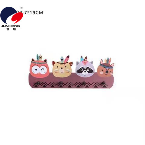 INS Nordic Style Creative Home Wood Plastic Hat-and-Coat Hook Cartoon Animal Wall-Mounting Decoration Children&#039;s Room Wall Decoration Pendant
