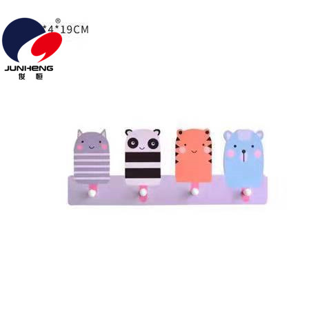 INS Nordic Style Creative Home Wood Plastic Hat-and-Coat Hook Cartoon Animal Wall-Mounting Decoration Children's Room Wall Decoration Pendant
