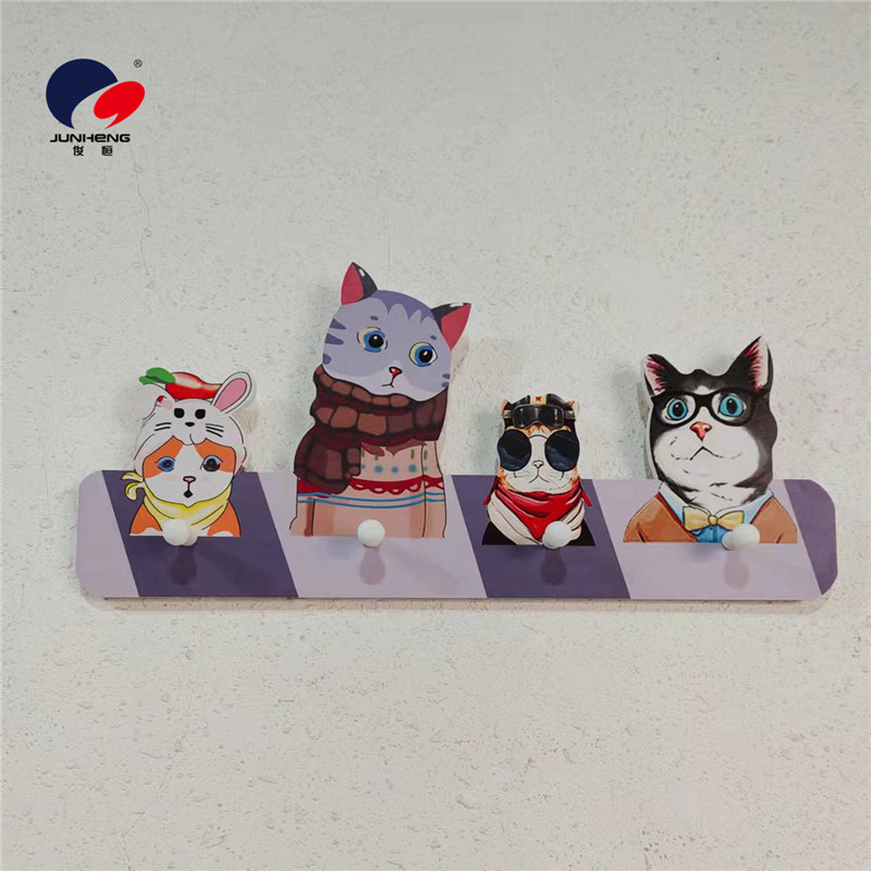 INS Nordic Style Creative Home Wood Plastic Hat-and-Coat Hook Cartoon Animal Wall-Mounting Decoration Children's Room Wall Decoration Pendant